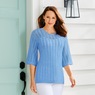 Vine Stitch Scoop Neck Sweater, , large