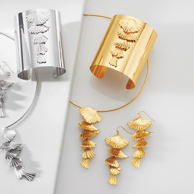 Metal Shell Collection Necklace, Bracelet and Earrings -  Buy All and Save, , large