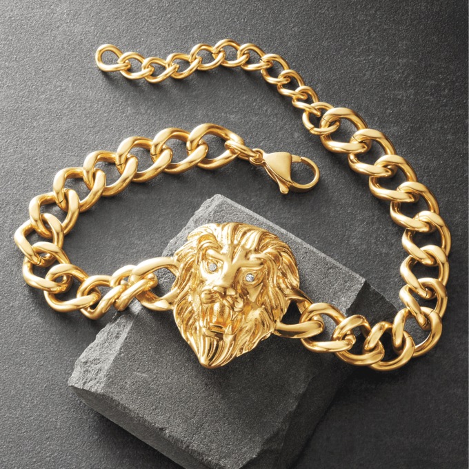 Majesty Men's Lion Head Bracelet, , large
