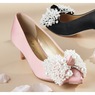 Midnight Velvet Pearl-Bow Pump, , large