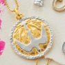 Diamond Two-Tone Holy Spirit Pendant, , large