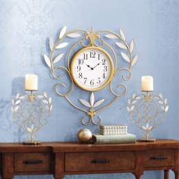 Set of 2 Mirrored Leaves Candleholders, , large