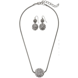 Crystal/Pavé Ball Necklace/Earring Set, , large