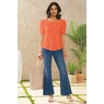 Prisha Puff-Sleeve Tee with Faux Pearls, , large