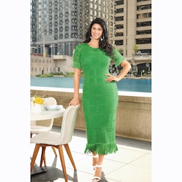 Ona Windowpane Maxi Sweater Dress, , large