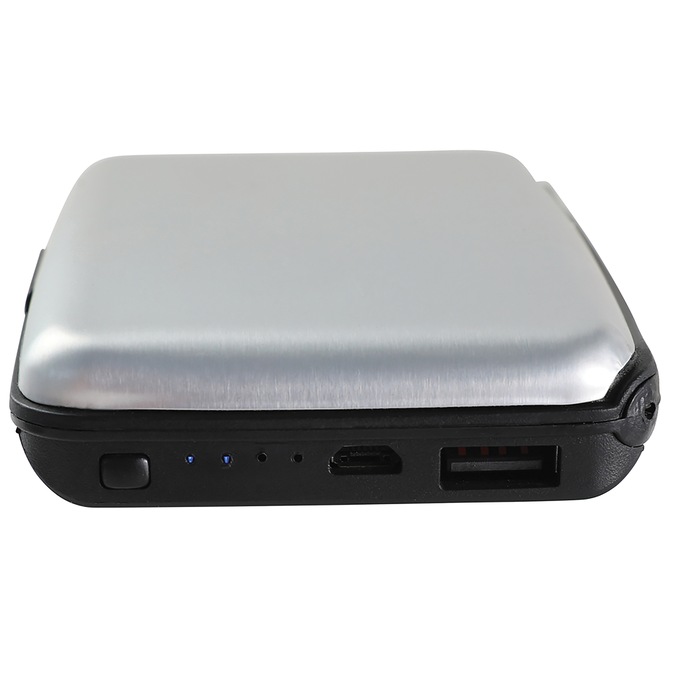 Aluminum Charging Wallet, Silver, large