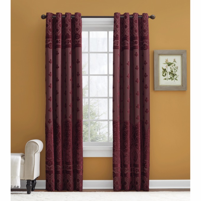 Elidah Velvet Medallion Burnout Grommet Panel, , large