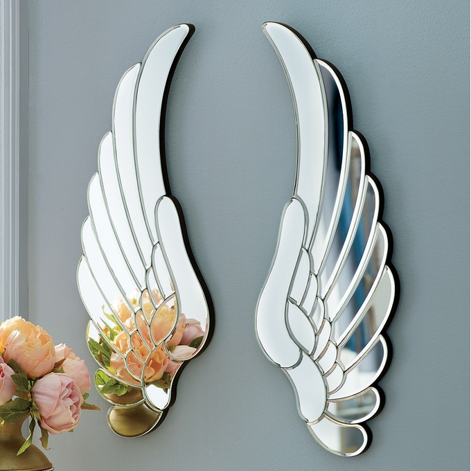 2-Piece Angel Wing Mirror Set, , large