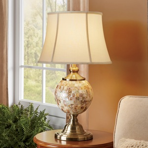 Round Capiz Table Lamp, , large