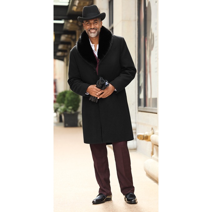 Frank Faux-Fur Collar Coat, , large