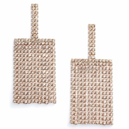 Crystal Square Drop Earrings, , large