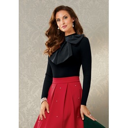 Bow Rib Knit Sweater, , large