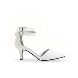 Camlo Pump, White Patent, large