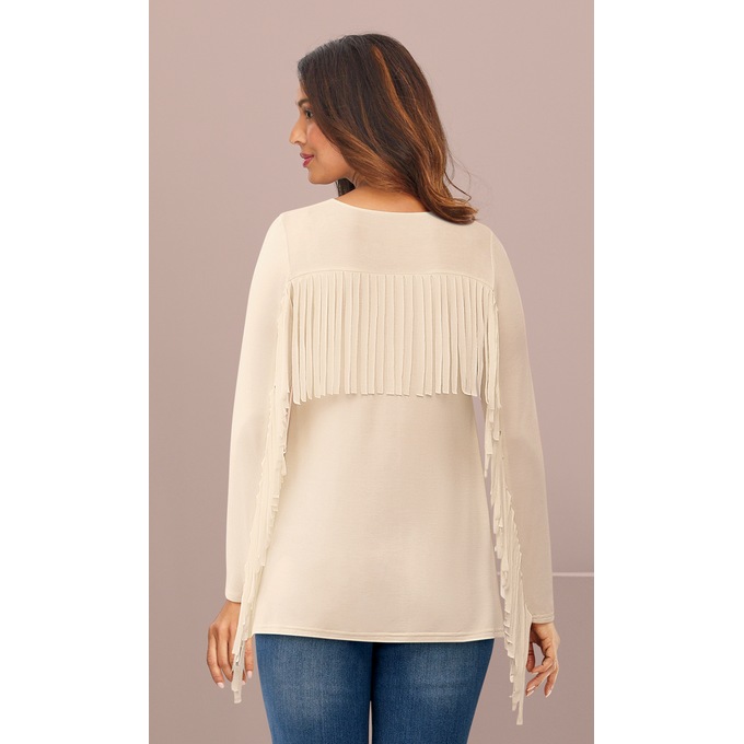 Shayanne Southwest Fringe T-Shirt, , large