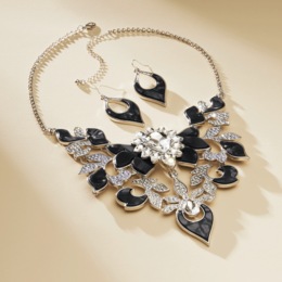 Crystal/Enamel Necklace &amp; Earrings Set, , large
