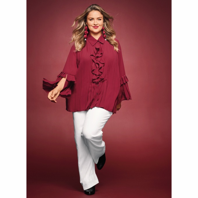 Iris Ruffle Blouse, , large