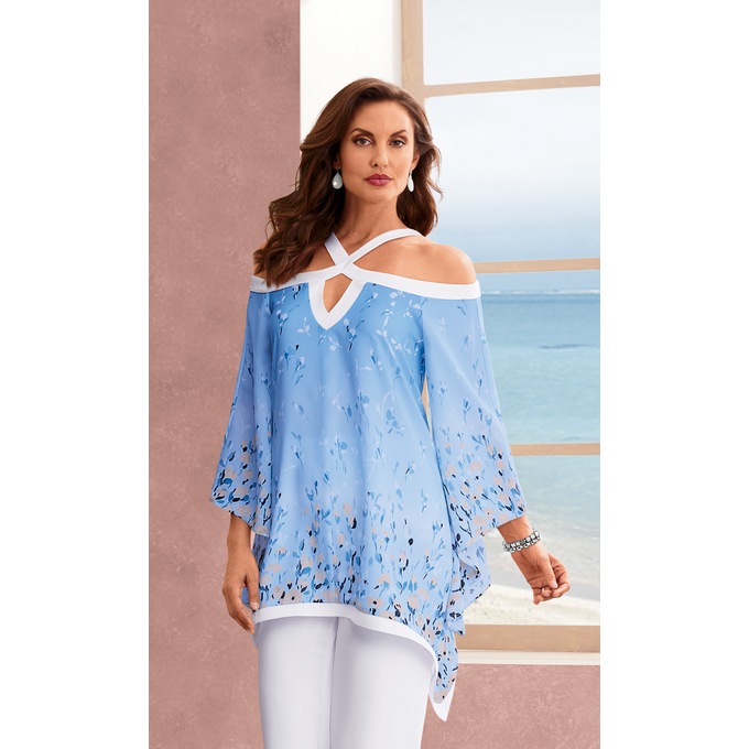 Flora Cold-Shoulder Pant Set, , large