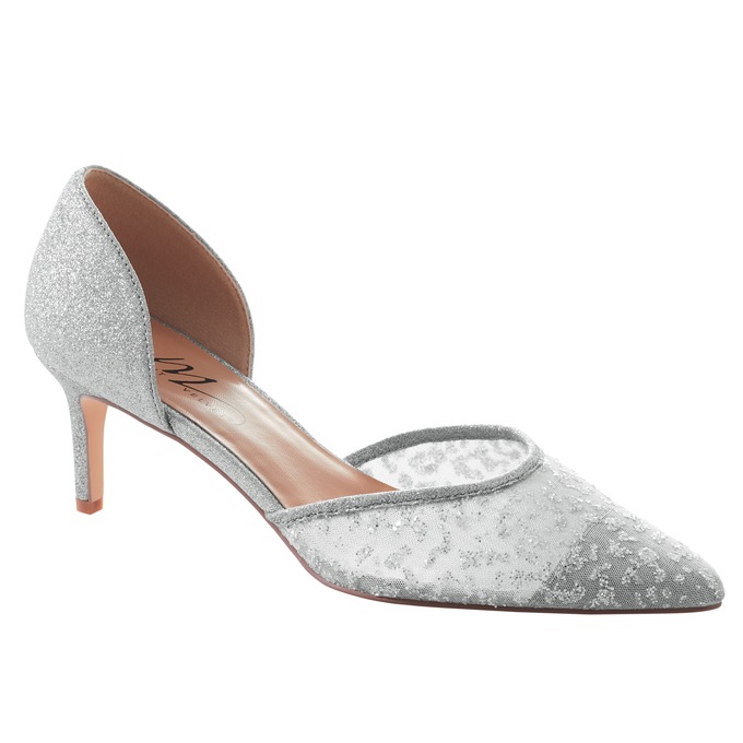 Midnight Velvet Lace-Toe Glitter-Back Pump for Women, , large