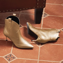 Midnight Velvet Metallic Western Bootie, , large