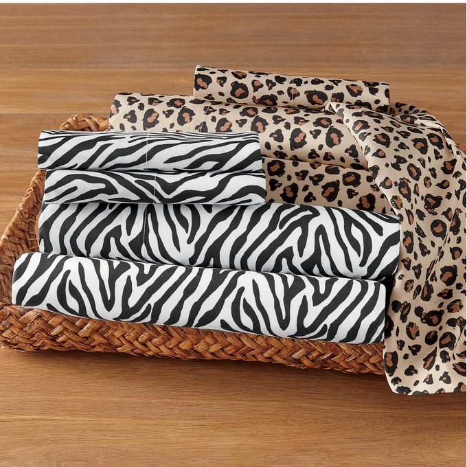 Animal Print 2-Pack Microfiber Sheet Set, , large
