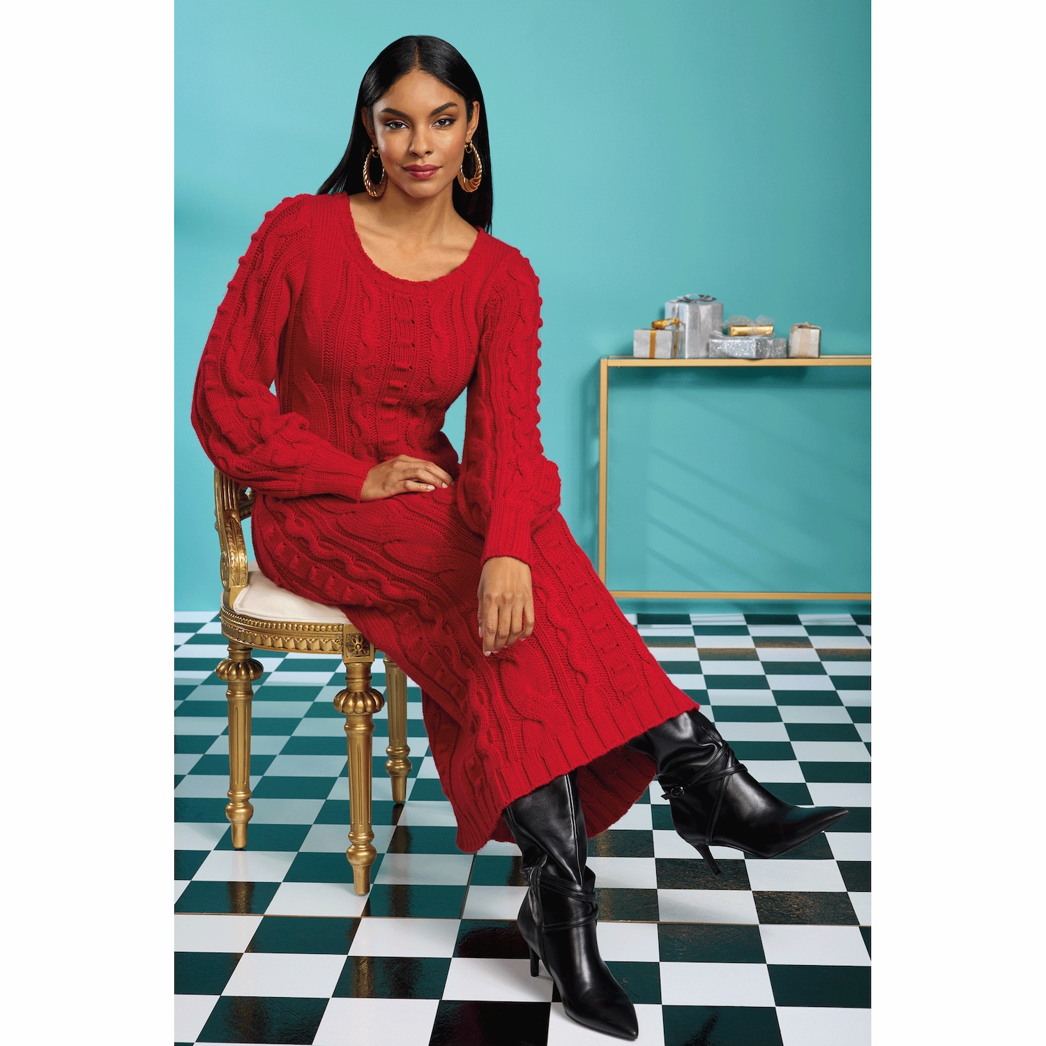 Kylee A-Line Sweater Dress | Midnight Velvet