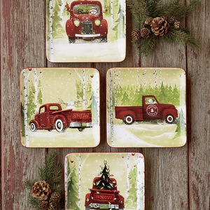 Set of 4 Christmas Vacation Plates, , large