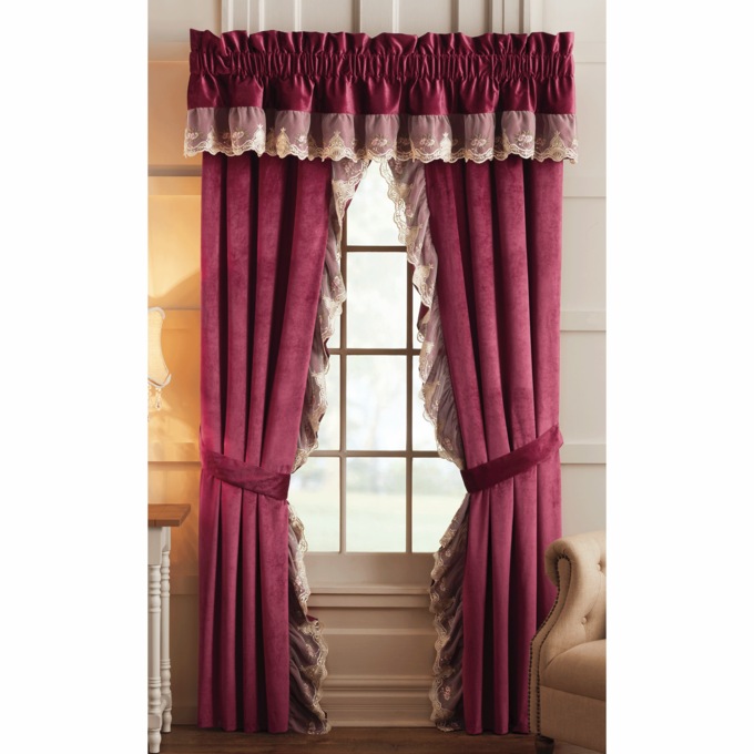 Elizabeth Velvet 5-Piece Window Set, , large