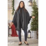 Warm Fleece Cape with Open Front and All-around Ruffle Trim, , large