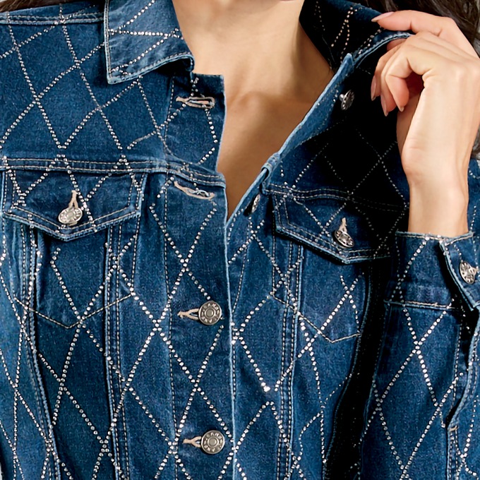 Diamond Pattern Denim Sheath Dress, Dark Denim Wash, large