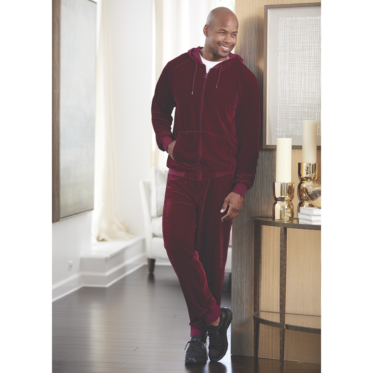 Men S Velour Active Set By Steve Harvey Midnight Velvet