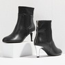 Back-Zip Contrast-Heel Bootie, , large