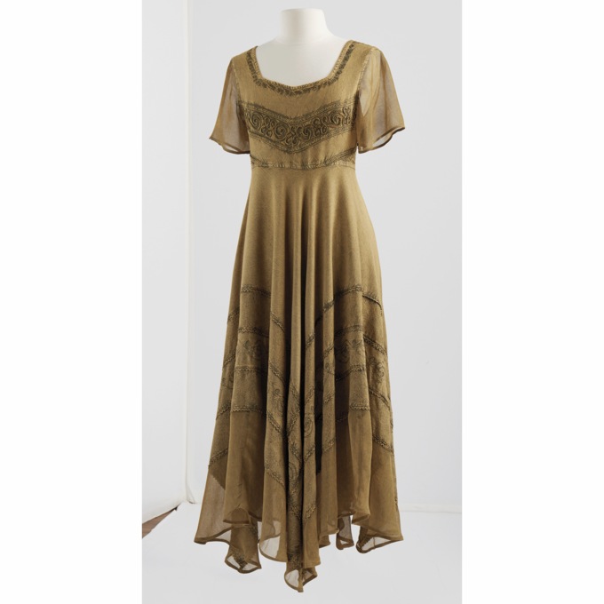 Embroidered Distressed Maxi Dress, , large