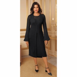 Tyla Pointelle Jacket Dress, , large