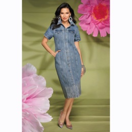 Verrie Sparkle Denim Column Dress, , large