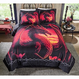 Red Rage Dragon Comforter Set, , large