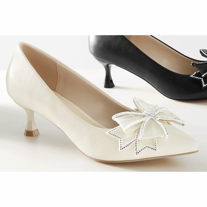 Midnight Velvet Double-Bow Pump, , large