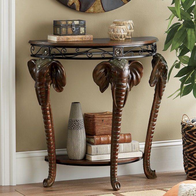 Elephant Console Table Midnight Velvet