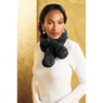 Faux-Fur Pom Neck Scarf, Black, large