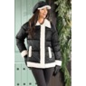 Emma Puffer Jacket with Sherpa Trim and 2-Way Zip for Women, , large