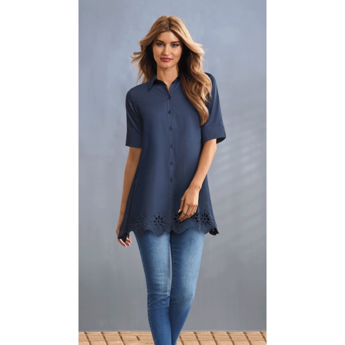 Frankie Scalloped-Hem Tunic, , large