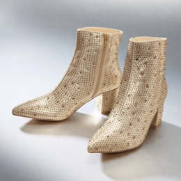 Midnight Velvet Rhinestone Bootie, , large