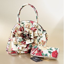 2-Piece Flower Handbag Set, , large