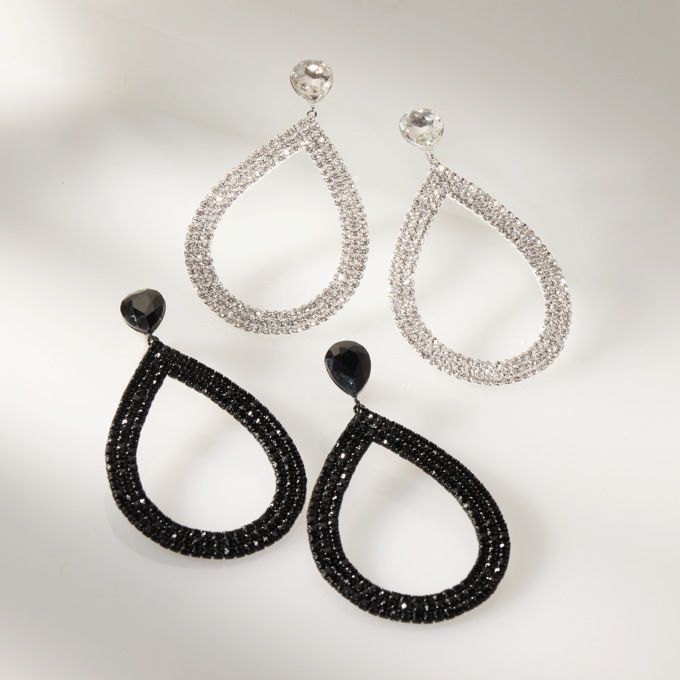 Crystal Teardrop Earrings, , large