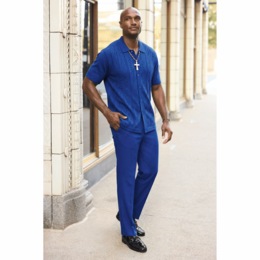 Stacy Adams Jacquard Stripe Pant Set, , large