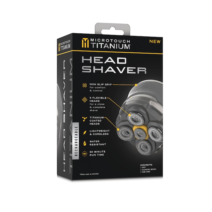 Microtouch Titanium Rechargeable Head Shaver, , large