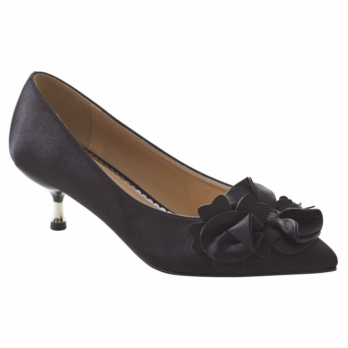 Amanda D&rsquo;laurie Ruffle Kitten Heel for Women in Satin with 2&rdquo; Dual-Finish Heel, , large