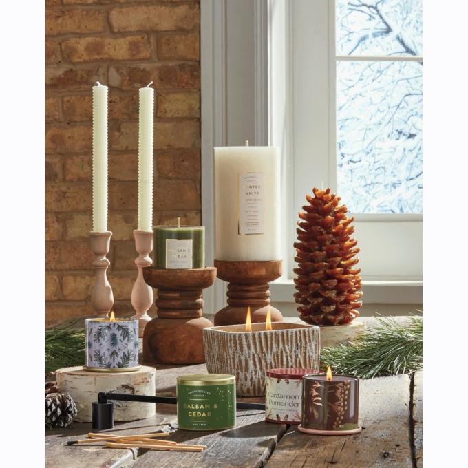 3-Inch Textured Pillar Candle, , large