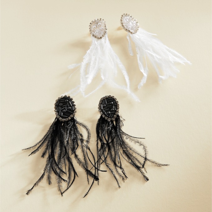 Feather and Bead Necklace, , large