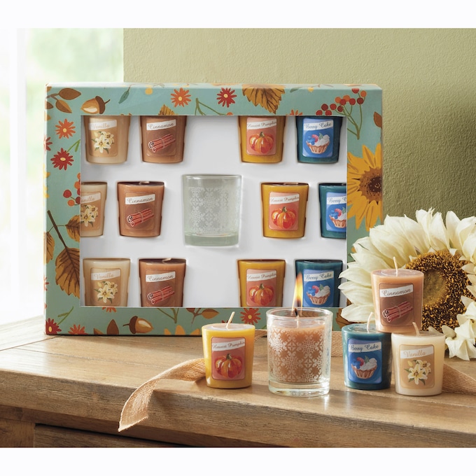 13-Piece Festive Fall Votive Set, , large