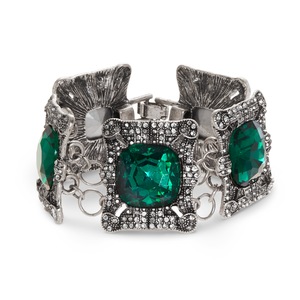 Green Faux Marcasite Bracelet, , large
